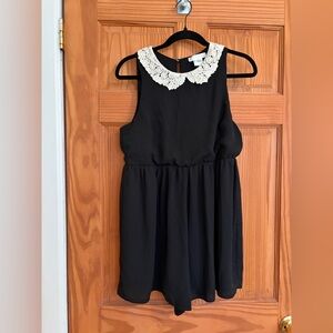 Urban Outfitters Black Romper with Lace Collar